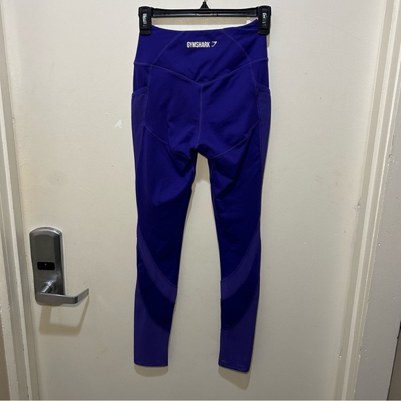 Gymshark Purple Mesh Panel Side Pocket Leggings Size XS - Picture 4 of 11